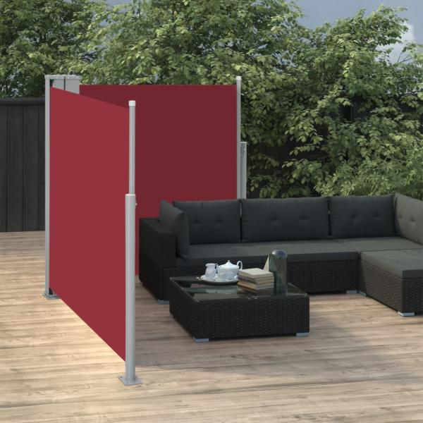 vidaXL Ausziehbare Seitenmarkise Rot 100 x 600 cm 48447