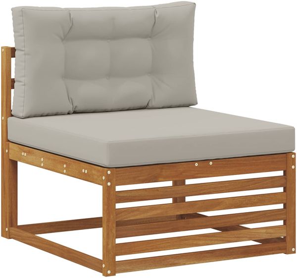vidaXL Outdoor-Sofagarnitur mit Kissen 8 pcs Natürlich und Hellgrau 3373171 Bild 5