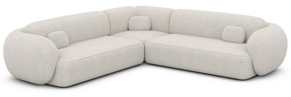 Ecksofa Altea L Form Stoff - Boucléstoff - Weiß
