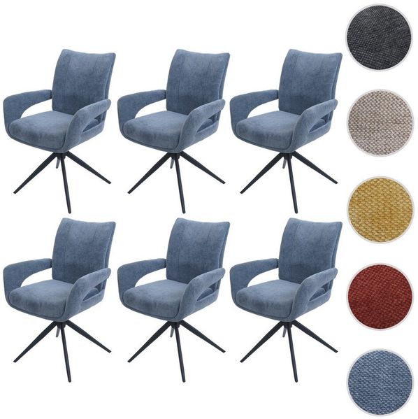 MCW Esszimmerstuhl MCW-O78-6 (Set, 6 St), Hohe Stoffqualität 310 g/m², Chenille Stoffbezug, Fußbodenschonern Bild 3