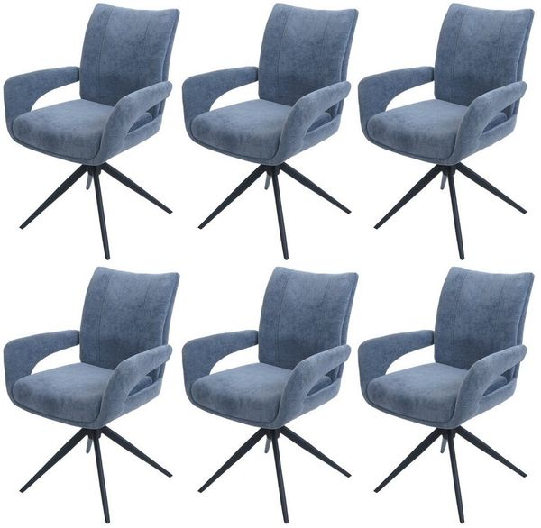 MCW Esszimmerstuhl MCW-O78-6 (Set, 6 St), Hohe Stoffqualität 310 g/m², Chenille Stoffbezug, Fußbodenschonern Bild 2