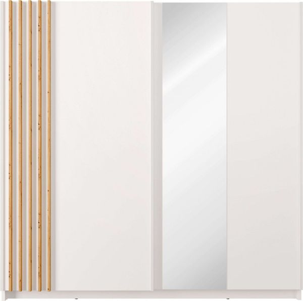 INOSIGN Kleiderschrank Kleiderschrank Charisy mit 4 Einlegeböden und Kleiderstange Garderobe mit 2 Schwebetüren und Lamellen, B/H/T 200/198,5/62 cm
