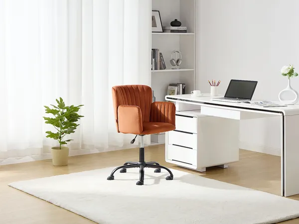 Vente-unique - TOARA Office chair Stoff Rot - B 54 cm x H 87 cm77 cm x L 53 cm