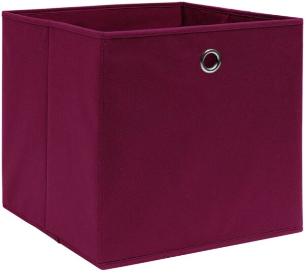 Aufbewahrungsboxen, faltbarer Korb 4 Stk. Vliesstoff 28x28x28 cm Dunkelrot