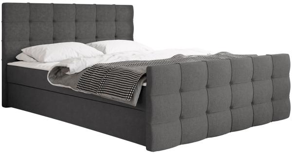 Mirjan24 Boxspringbett Ziton 2, Dunkelgrau 140 x 200 cm