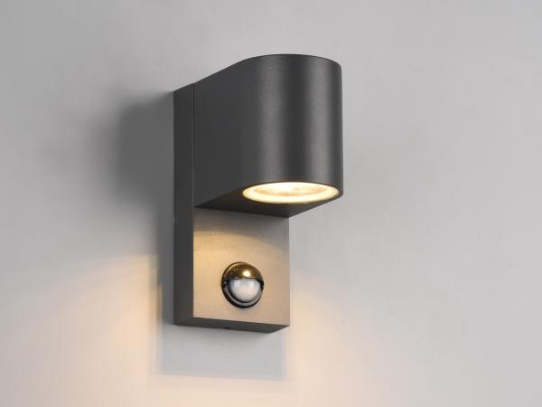 Runde Außenwandleuchte ROYA Downlight mit Bewegungsmelder, Anthrazit
