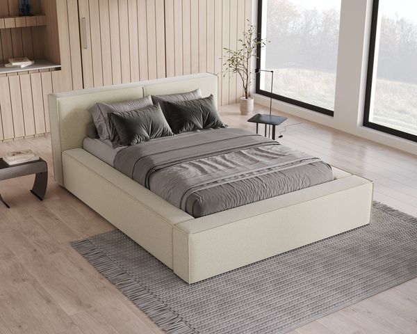 Chilly Möbel Polsterbett Lugano Beige Quelle02 200x200cm mit Stauraum - modernes Design