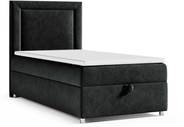 Best For Home Trinity K3 Einzel-Boxspringbett mit Bonnell-Federkern, Matratze, Topper und Bettkasten. Gepolstertes Bett mit Stauraum.
