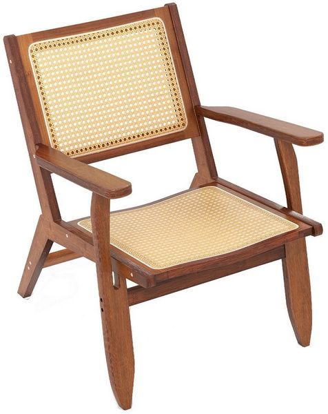 COSTWAY Relaxsessel (1-St), Esszimmerstuhl Bambus, Rattan, mit Lehne