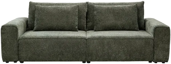 Vente-unique - RICAPO Sofa Stoff Grün - B 125 cm x H 90 cm x L 266 cm