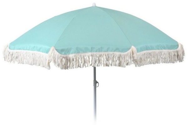 Meinposten Sonnenschirm Ø 155 cm Strandschirm mit Fransen UV-Schutz 30+ Balkonschirm Schirm, LxB: 109,00x155,00 cm, abknickbar Bild 2