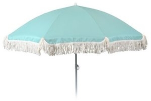 Meinposten Sonnenschirm Ø 155 cm Strandschirm mit Fransen UV-Schutz 30+ Balkonschirm Schirm, LxB: 109,00x155,00 cm, abknickbar Bild 4