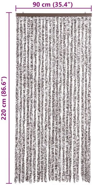 vidaXL Insektenschutz-Vorhang Braun und Beige 90x220 cm Chenille 284277 Bild 7