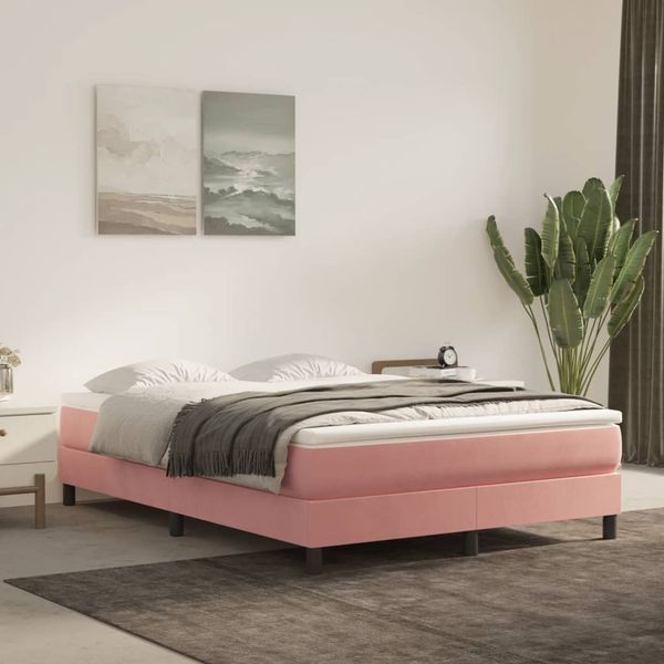 vidaXL Taschenfederkernmatratze Mittel Rosa 140x200x20 cm Samt 347813