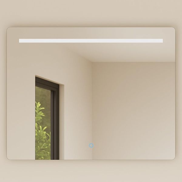 Baikal Rechteckiger Badezimmerspiegel | 80x80 cm | Dicke 6 mm | LED-Stange | Touch mit Anti-Beschlag | Farbtöne 3500 K/4000 K/6000 K | Spiegel mit Licht | Spiegel mit LED