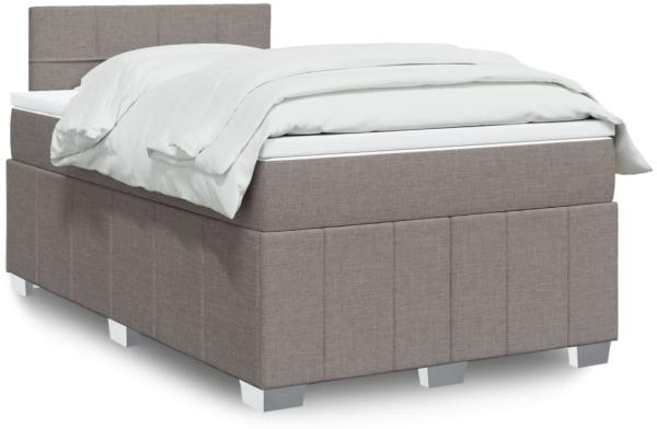 vidaXL Boxspringbett mit Matratze Taupe 120x200 cm Stoff 3289339