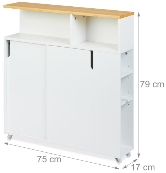 Weißer Nischenschrank mit Bambusablage 10050291 Bild 4