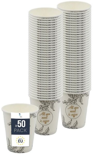 BENBOW Einwegbecher BenBow Kaffeebecher - 180 ml/250 ml/300 ml/400 ml - Einwegbecher, 50-tlg, Beschichteter Karton, BenBow Kaffeebecher 300 ml x 50