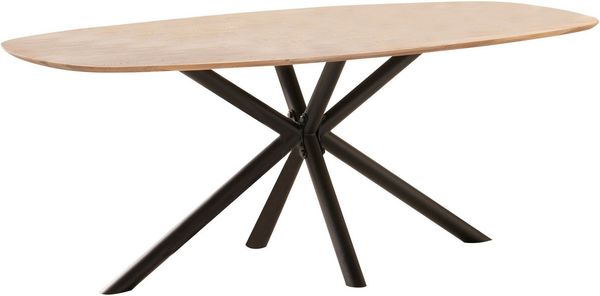 Home affaire Esstisch Vermont, aus massiver Eiche mit robustem Metallgestell