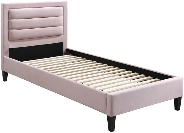 Vente-unique - MACHUPIO Bett Stoff Puderrosa - B 207 cm x H 106 cm x L 98 cm Bild 2