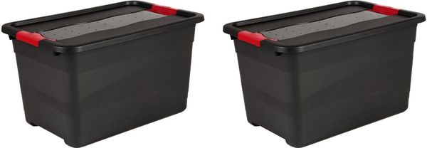 keeeper Transportbehälter eckhart, (Set, 2-St), je 52 Liter, mit Deckel, Schiebeverschluss, extra stabil