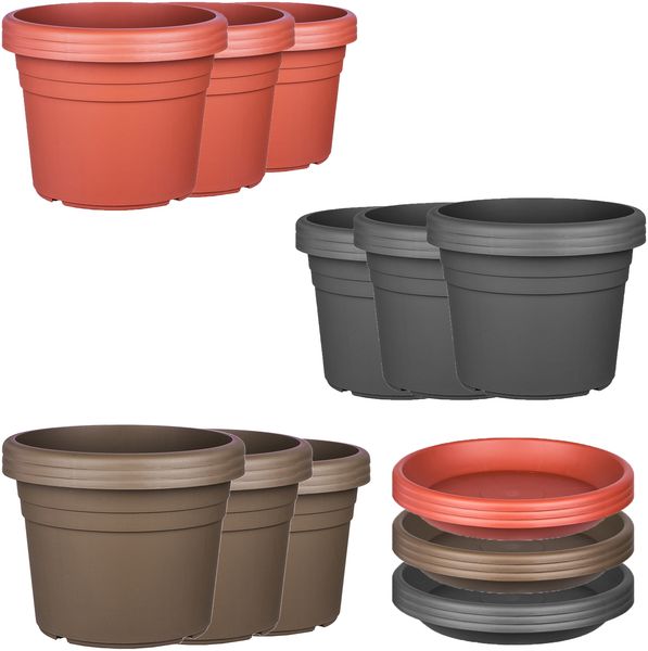 BigDean 9x Blumentopf Untersetzer Ø 44 cm Farbe Anthrazit Kunststoff Blumenuntersetzer Blumentopfuntersetzer passend zu Ø 45 cm Blumentöpfen Bild 8