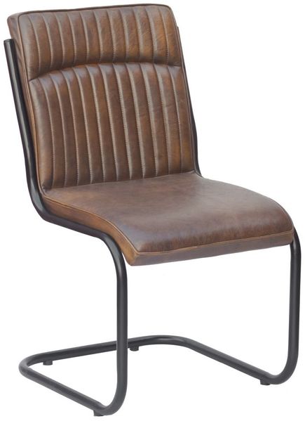 Freischwinger Echtleder 52x61x92 braun IRON LABEL #03