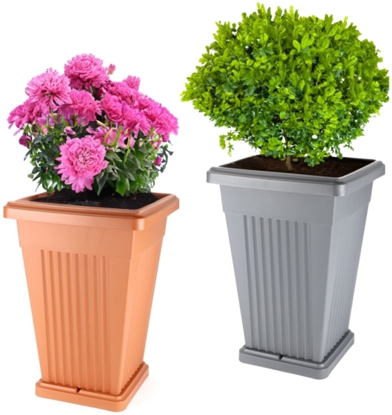 GarPet Pflanzkübel Pflanzkübel Groß Pflanzkübel Außen Blumenkübel Pflanztopf 60