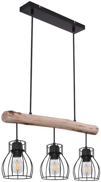 Hängeleuchte, Käfig Design, Holz, L 60 cm