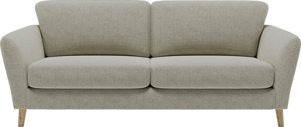 Home affaire 3-Sitzer MARSEILLE 3er Sofa 206 cm, Cord, Flachgewebe, Struktur, Webstoff, Massivholzbeine Eiche, Landhausstil, Wellenunterfederung