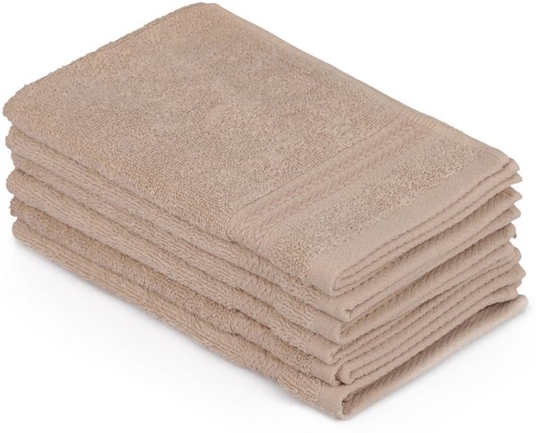 Waschhandtuch-Set (6-teilig), 'Rainbow ', Beige