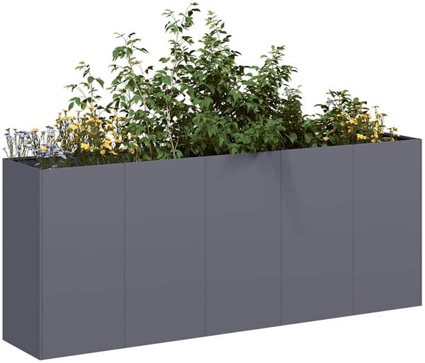 vidaXL Pflanzkübel Anthrazit 200x40x80 cm Kaltgewalzter Stahl 860726