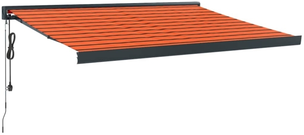vidaXL Markise Einziehbar Orange und Braun 3,5x2,5 m Stoff & Aluminium 3154617