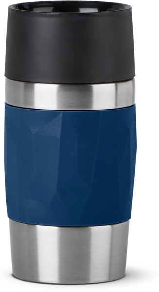 EMSA 'Travel Mug Compact' Thermobecher, Edelstahl, dunkelblau, 300 ml