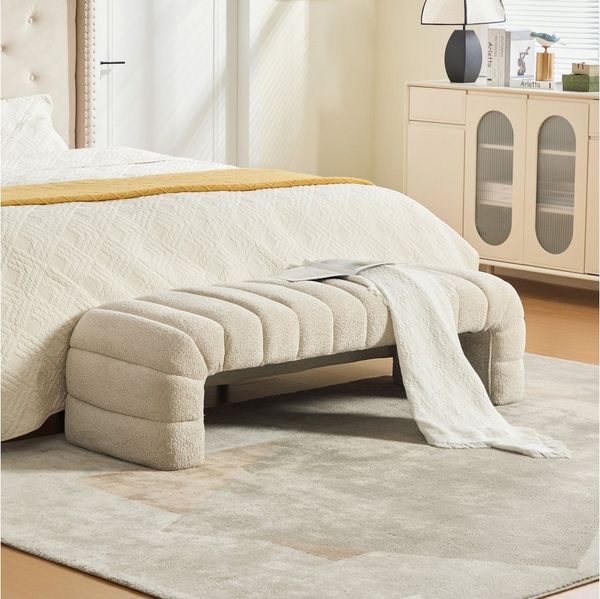 STILVORA Polsterbank Sitzbank mit Rillenpolsterung für Wohn-, Schlafzimmer, Eingangsbereich (armlehnenlos, Rillenpolsterung, Holzrahmen, Chaiselongue, Chenille, Massivholz+Holzwerkstoff, gepolstert, stabil, modern), für Wohnzimmer, Schlafzimmer und Ein...