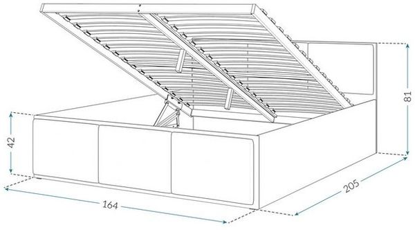 FDM Polsterbett mit Lattenrost Doppelbett 120x200, 140x200, 160x200, 180x200 (Bettrahmen mit Bettkasten für viel Stauraum, in Grau,Weiß oder Eiche Braun, ideal für Paare), Metallrahmen mit hydraulischer Klappfunktion Bild 4