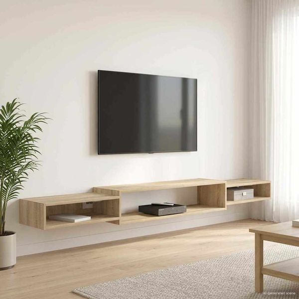 vidaXL Wandmontierter TV-Schrank Wandhalterung Sonoma-Eiche 8006015