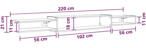 vidaXL Wandmontierter TV-Schrank Wandhalterung Sonoma-Eiche 8006015 Bild 10