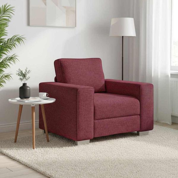 vidaXL Sofa-Sessel Weinrot 100 cm Stoff 4105210