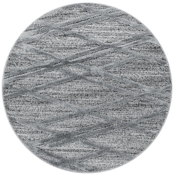 Hochflor Teppich Pepe rund - 120 cm Durchmesser - Grau