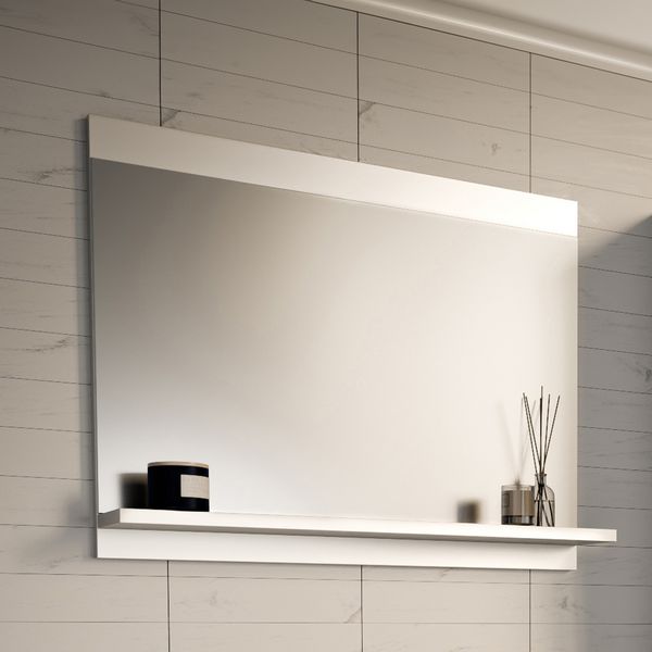 Badezimmerspiegel Krildihana 60x50x12 cm Weiß [en. casa]