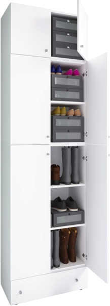 VCM Schuhschrank Lona 917772 Weiß H. 240 x B. 70 x T. 39 cm