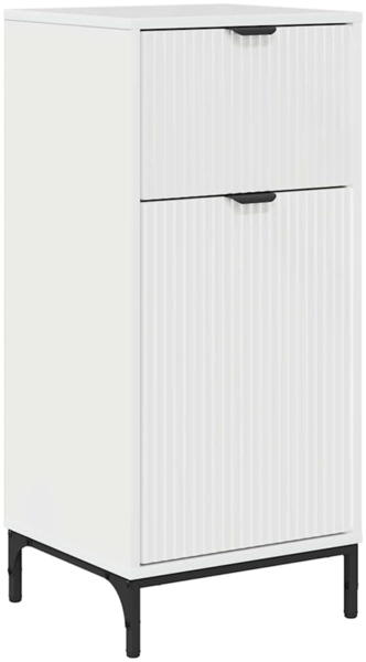 vidaXL Badezimmerschrank mit Speicher Hochglanz Weiß 39,5 x 36 x 88 cm 883398