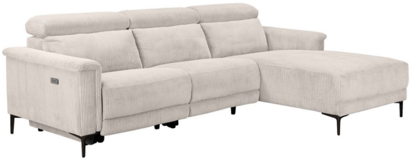 Places of Style Ecksofa Lund in Cord, L-Form, 261 cm, mit manueller, o. elektrischer Relaxfunktion, USB, Kopfteilverstellung Bild 2