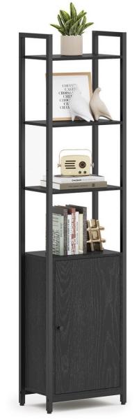 Vasagle Bücherregal, 6 Ebenen, Regal, Standregal mit Türen, Metallrahmen, verstellbaren Ablagen, 24 x 60 x 159,5 cm