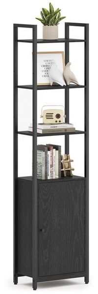 Vasagle Bücherregal, 6 Ebenen, Regal, Standregal mit Türen, Metallrahmen, verstellbaren Ablagen, 24 x 60 x 159,5 cm Bild 4