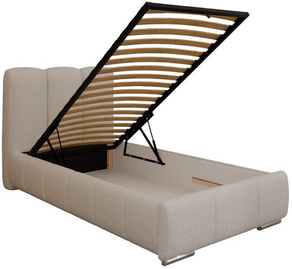 PANDA MÖBEL GmbH Polsterbett ZAIRA Elegantes Polsterbett für modernen Wohnstil (Polsterbett mit Kopfteil und wählbarem Matratzen Härtegrad), 90x200cm 100x200cm 120x200cm