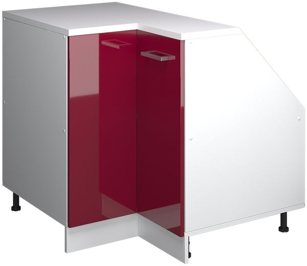 Dachschrägenschrank Eckschrank Rion Rot Hochglanz 75.6 x 81.6 cm mit 1 Tür, Schrankkorpus 60 cm Tiefe Vicco