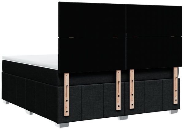 vidaXL Boxspringbett mit Matratze Schwarz 180x200 cm Stoff 3294042 Bild 8