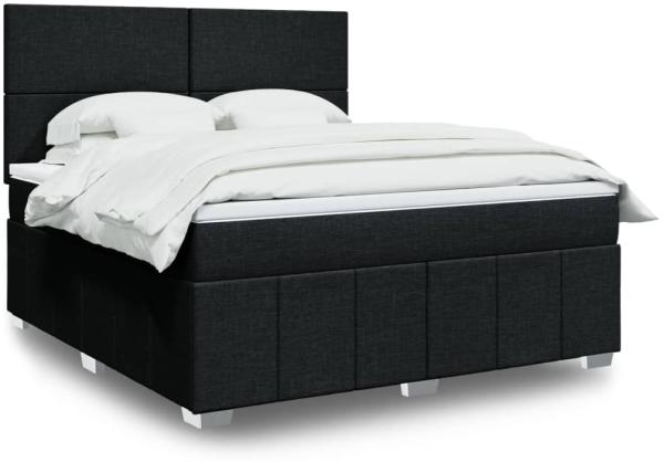 vidaXL Boxspringbett mit Matratze Schwarz 180x200 cm Stoff 3294042